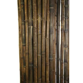 Backyard X-Scapes 1 in. D x 4 ft. H x 8 ft. W Natural Black Bamboo Fencing Garden Screen Rolled Fence Panel 22-B4