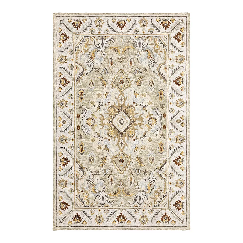 StyleHaven Andover Border Medallion Handmade Wool Area Rug