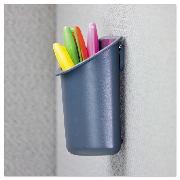 Universal Recycled Plastic Cubicle Pencil Cup 4 1 4 X 2 1 2 X 5 Charcoal 08193