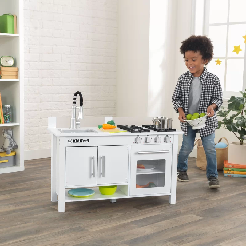 KidKraft Little Cook's Work Station Kitchen， Gift for Ages 3+ ， White