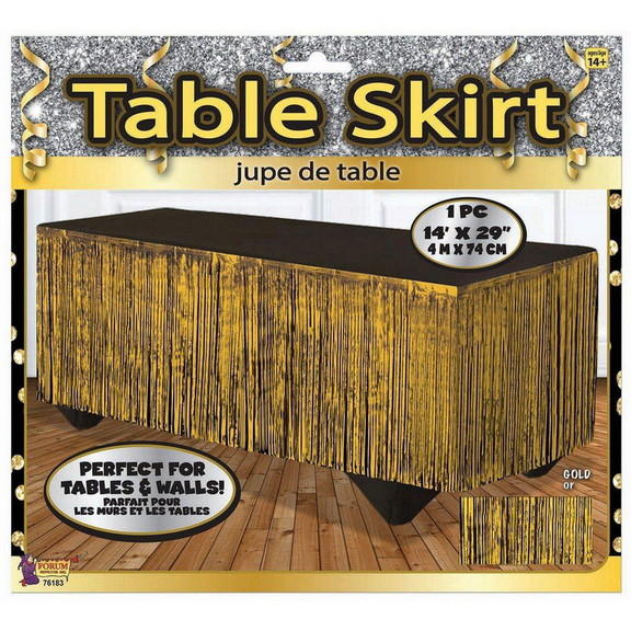 Ruby Slipper Sales 309667 Gold Tinsel Table Skirt ...