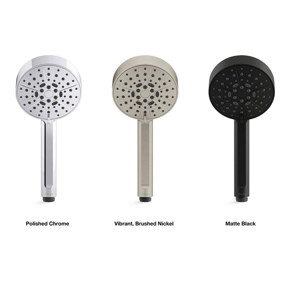 KOHLER Lively 4-Spray Patterns 4. 3125 in. Wall Mount Handheld Shower Head with Hose in Matte Black REC26822-G-BL