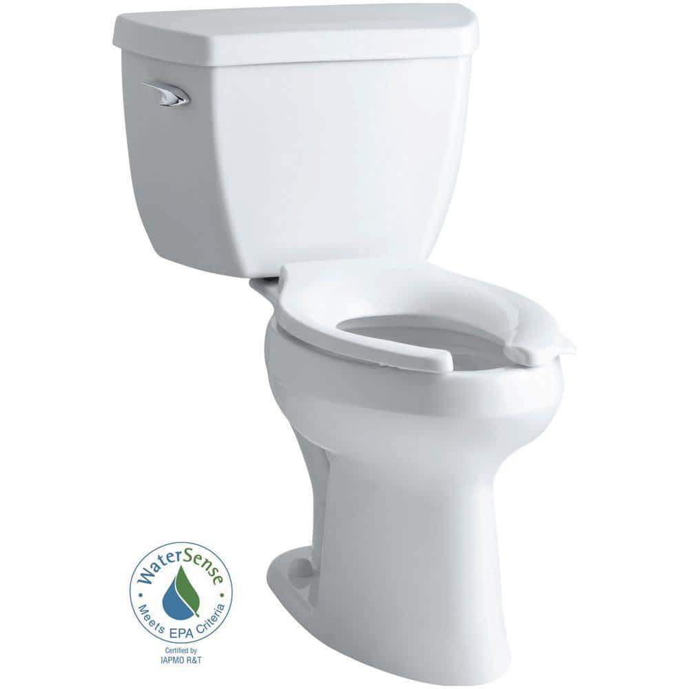 KOHLER Highline Classic Comfort Height 2piece 10 GPF Single Flush Elongated Toilet in White Seat Not Included