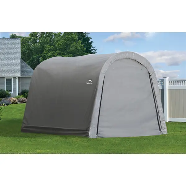 ShelterLogic 10'x10'x8' Gray Round Top Shed-in-a-Box