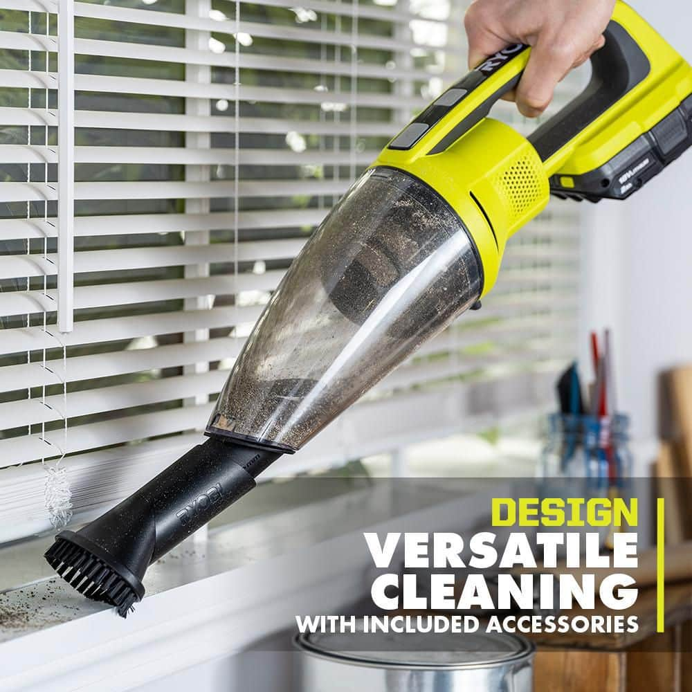 RYOBI ONE+ 18V Cordless Stick and Hand Vacuum Cleaner (2-Piece) with 4.0 Ah Battery and Charger PCL720KHV1