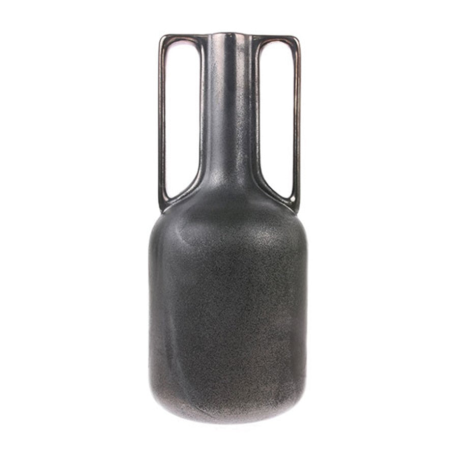 Vase with handles - black