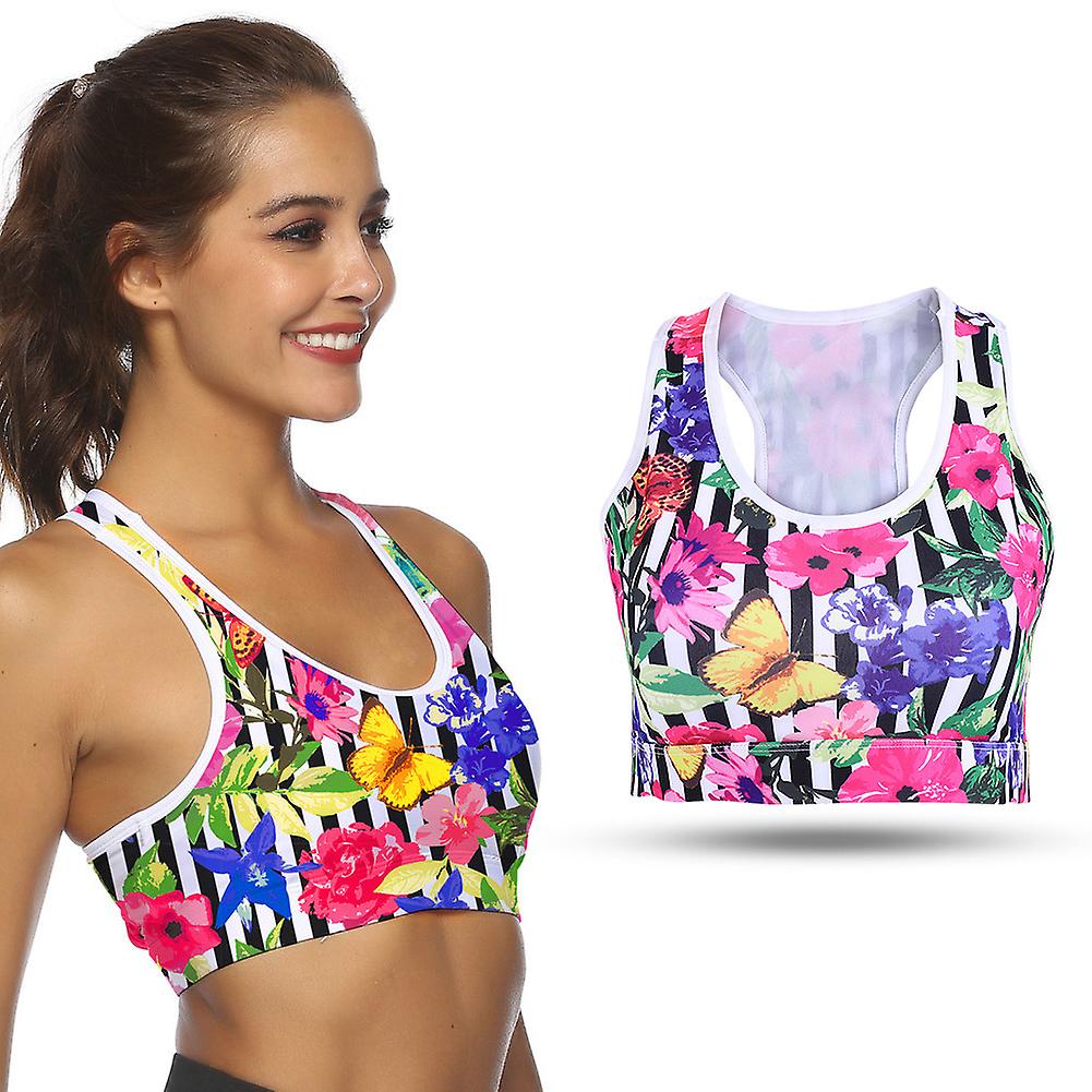 Women Fitness Sports Running Yoga Bra With Pocket Wire Free Shakeproof Gym Top Vest 008-1 S