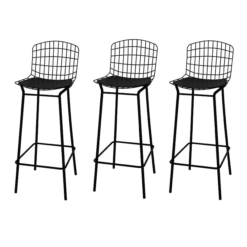 Manhattan Comfort Madeline 3-Piece Bar Stool Set