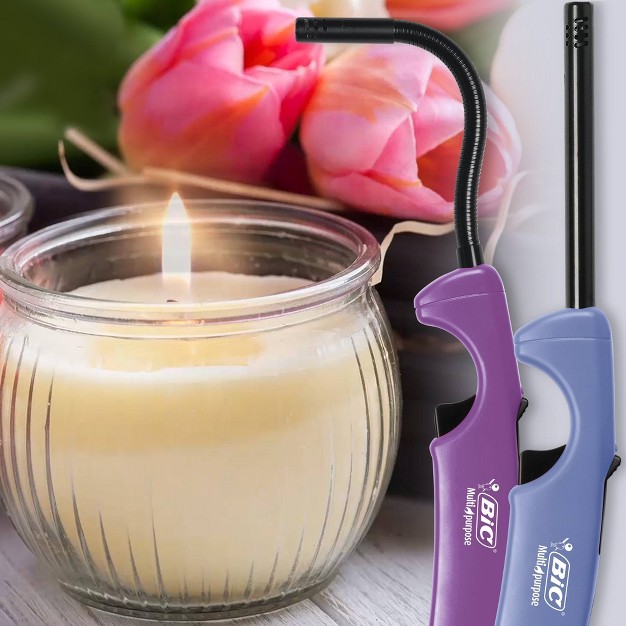 2pk Combo Candle Edition Multi purpose And Flex Wand Lighter Blue purple Bic