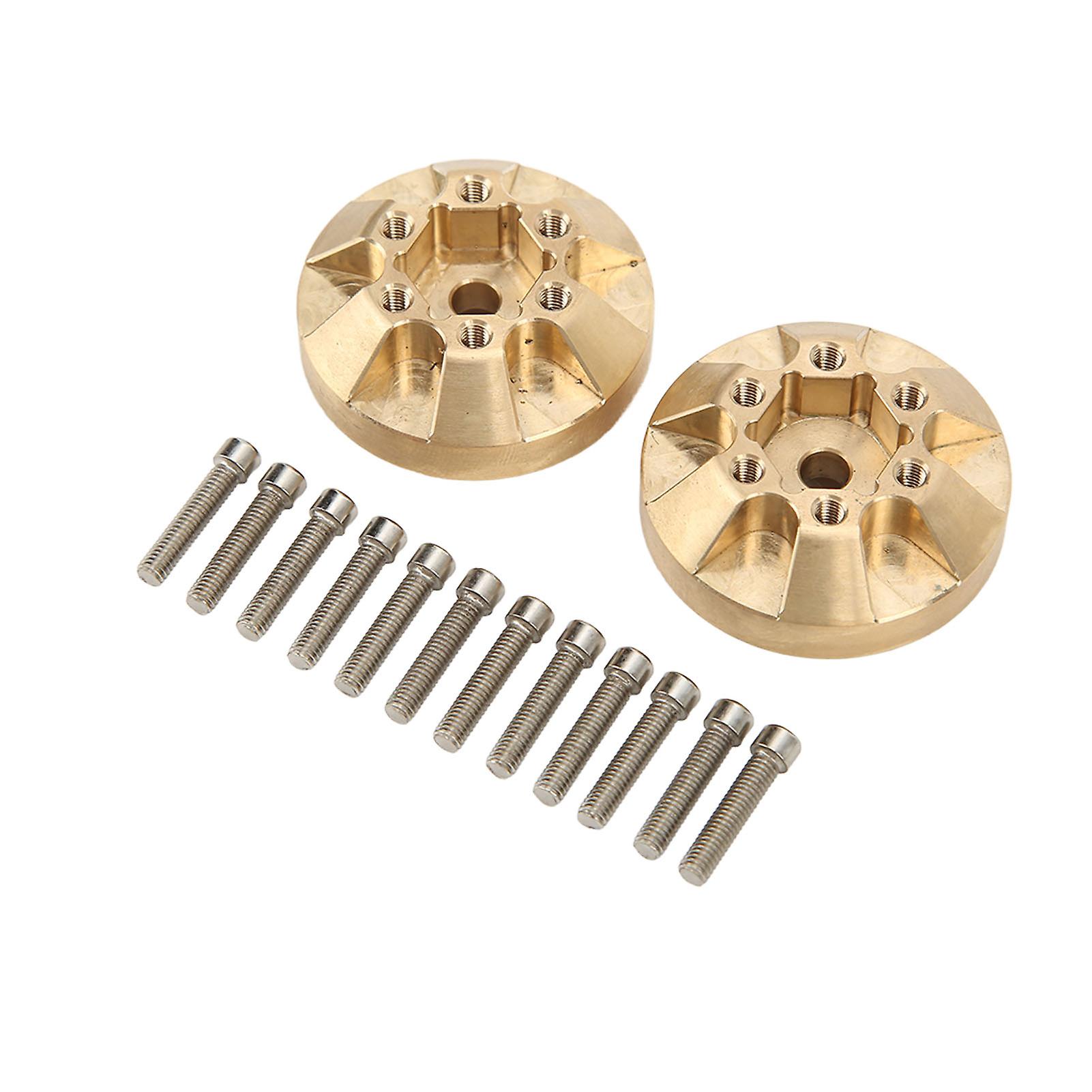 1pair Rc Car Brass Wheel Hex Hub 12mm For 1/10 Remote Control Car For Axial Scx10 Golden