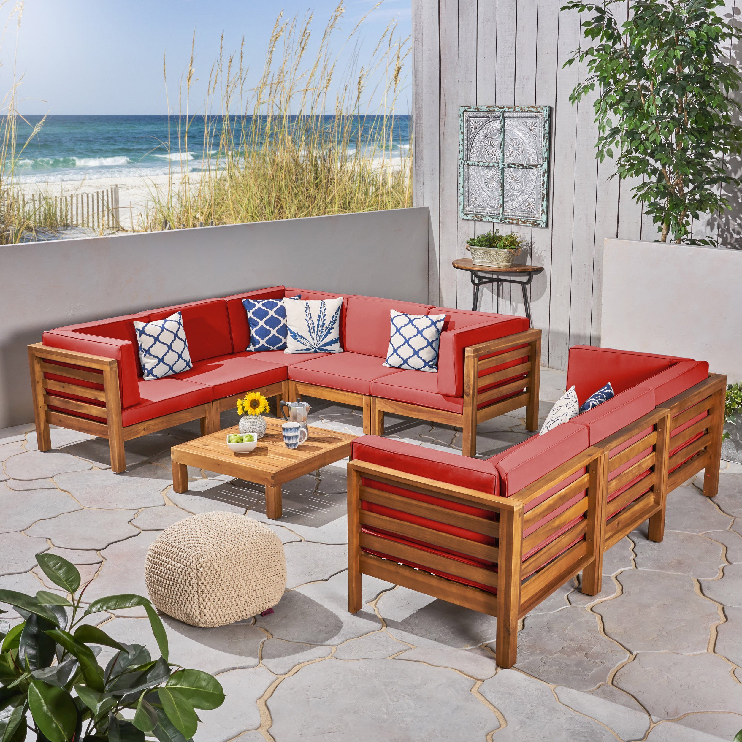 Ravello Outdoor Sectional Sofa Set with Coffee Table