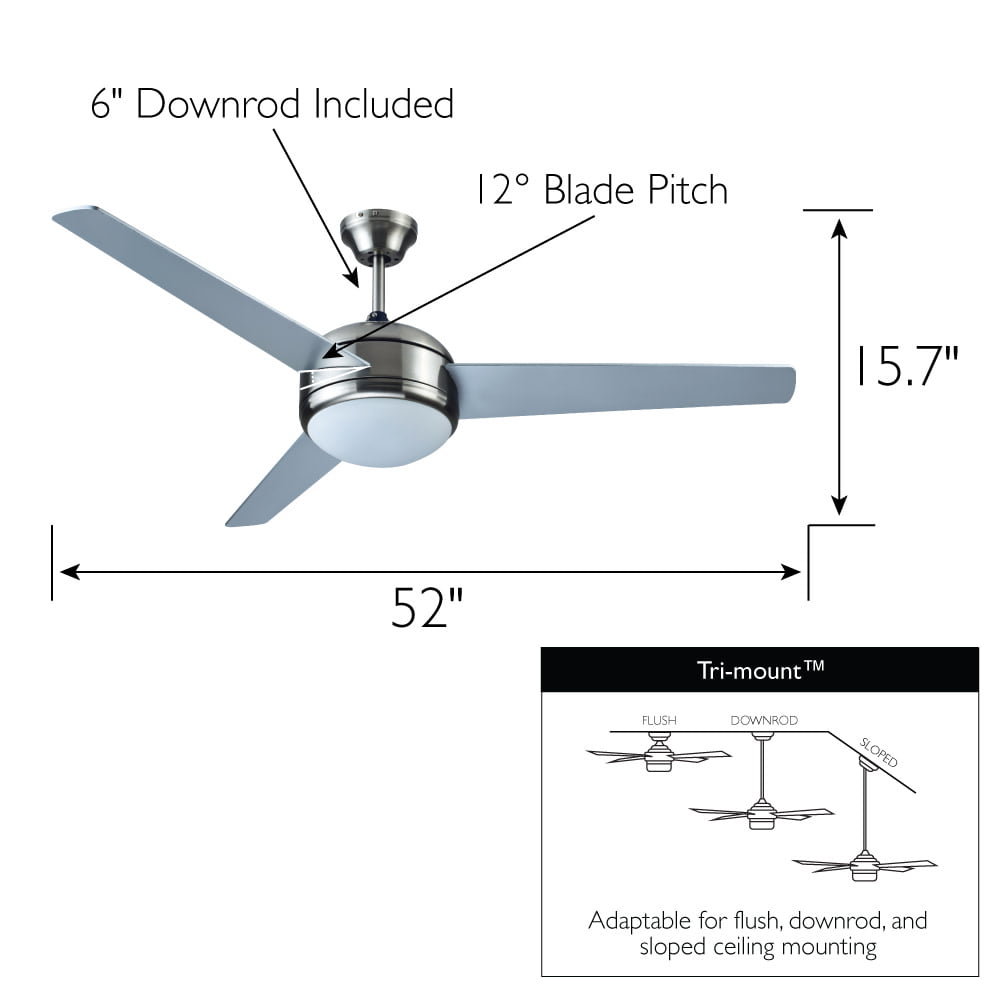 Design House Treviento 52-Inch Ceiling Fan in Satin Nickel