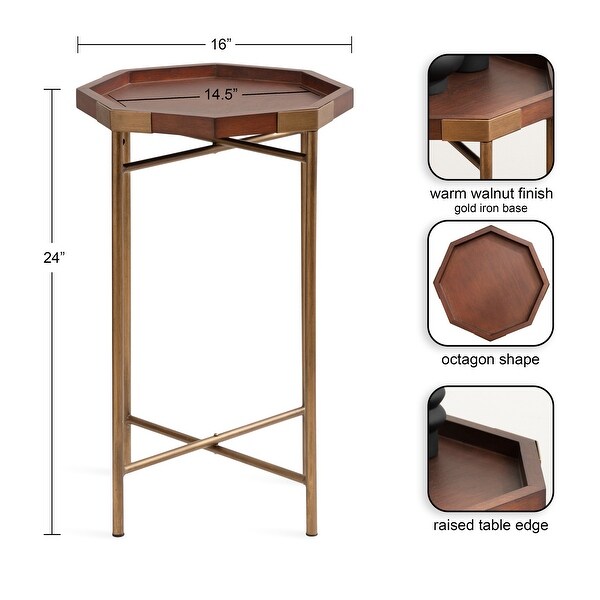 Kate and Laurel Occonor Octagon Wood Side Table - 15x15x24