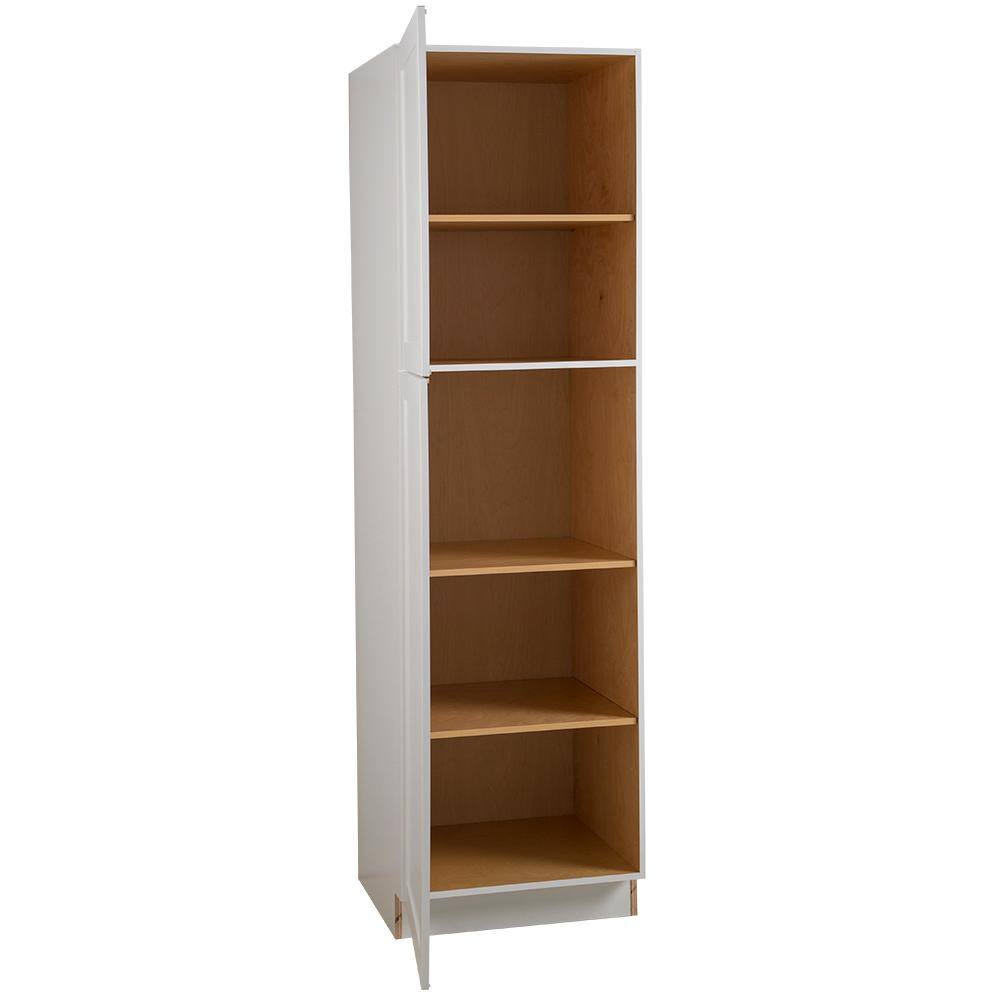 Hampton Bay Cambridge White Shaker Assembled Pantry Cabinet with Adjustable Shelves  Soft Close Doors (24 in. W x 24.5 in. D) CM2484P-WH