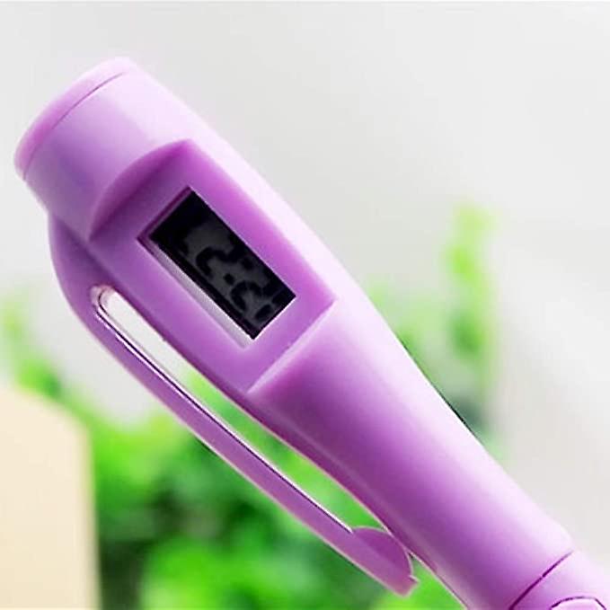 Digital Watch Ballpoint Pen Signature Pen Writing Penelectronic Clock Student Stationary Stationary Supplies Purple