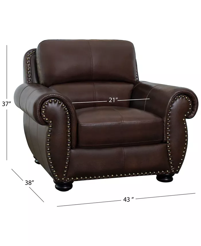 Abbyson Living Arther 43 Leather Traditional Armchair