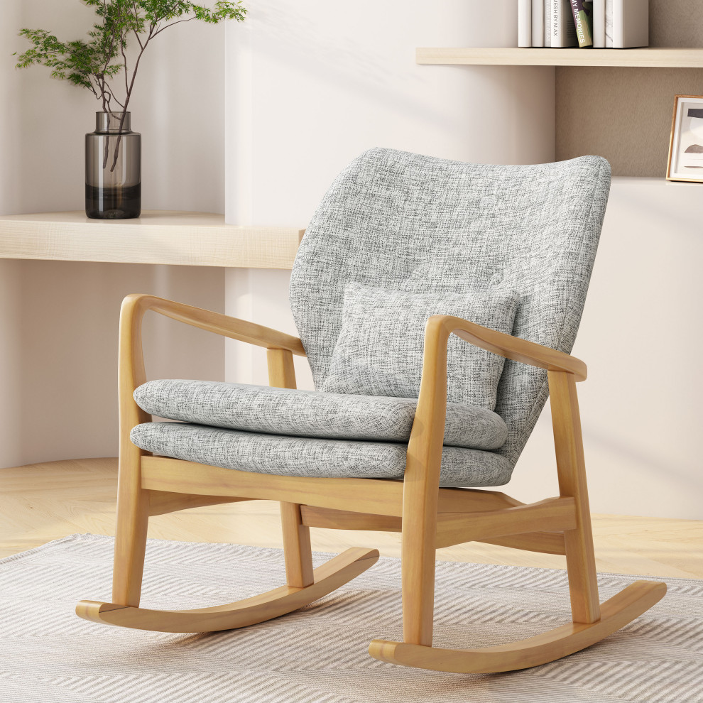 GDF Studio Balen Mid Century Modern Fabric Rocking Chair   Midcentury   Rocking Chairs   by GDFStudio  Houzz