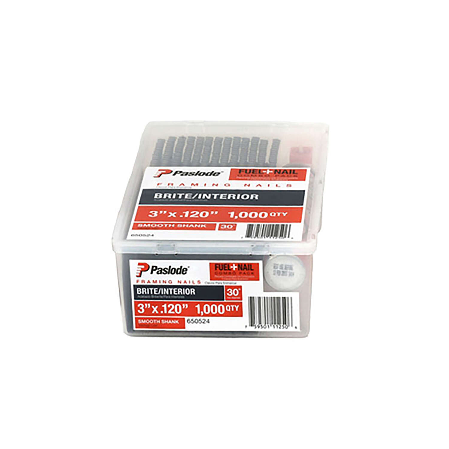 Paslode RounDrive 2-3/8 in. 16 Ga. Angled Strip Brite Fuel and Nail Kit 30 deg 1000 pk