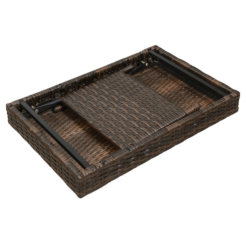 Portable Folding Wicker Table