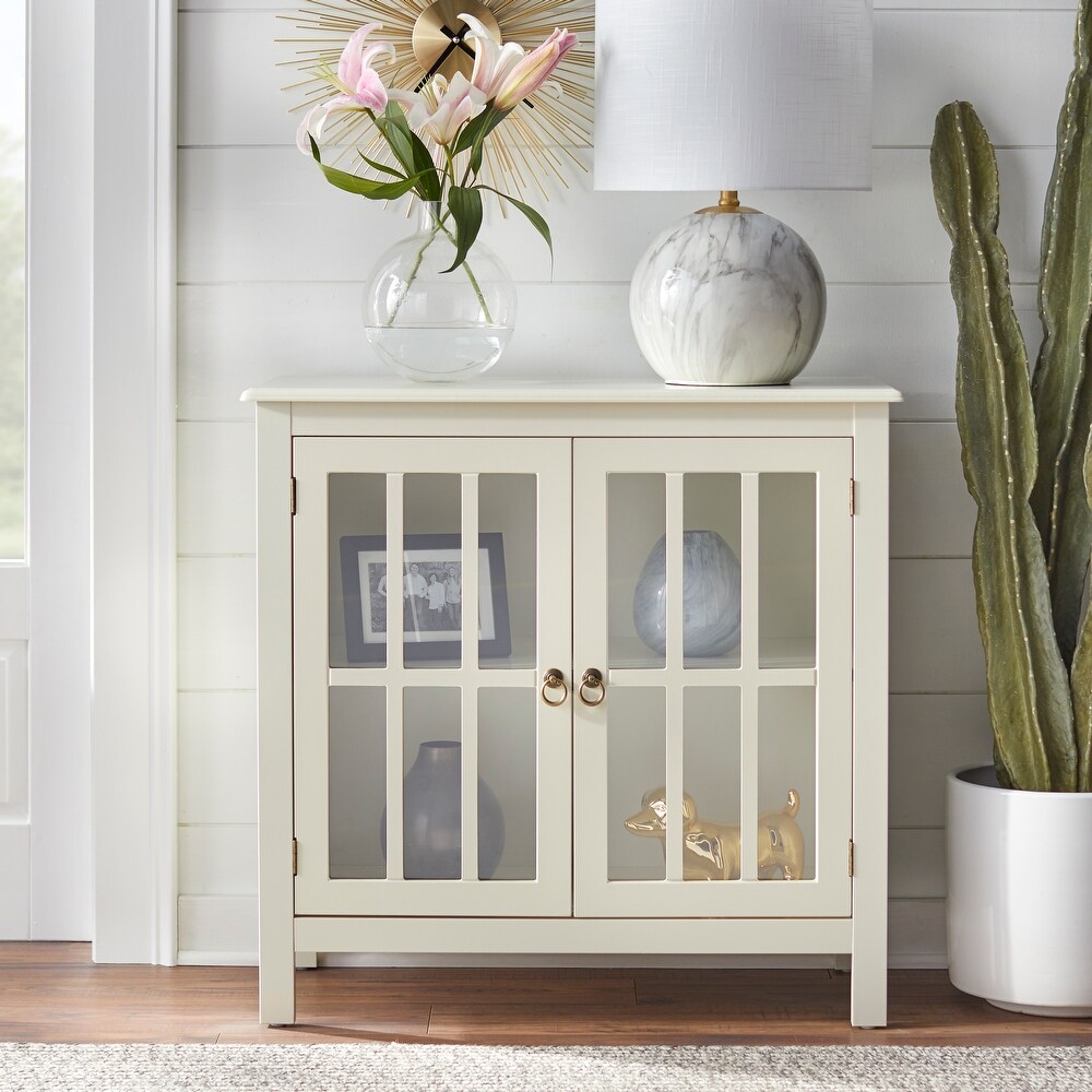 Simple Living Portland 2 Door Glass Cabinet