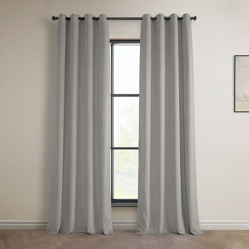 EFF Heritage Plush Velvet Grommet Window Curtain