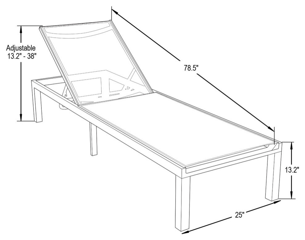 LeisureMod Marlin Patio Chaise Lounge Chair Gray Frame Set of 2   Transitional   Outdoor Chaise Lounges   by LeisureMod  Houzz