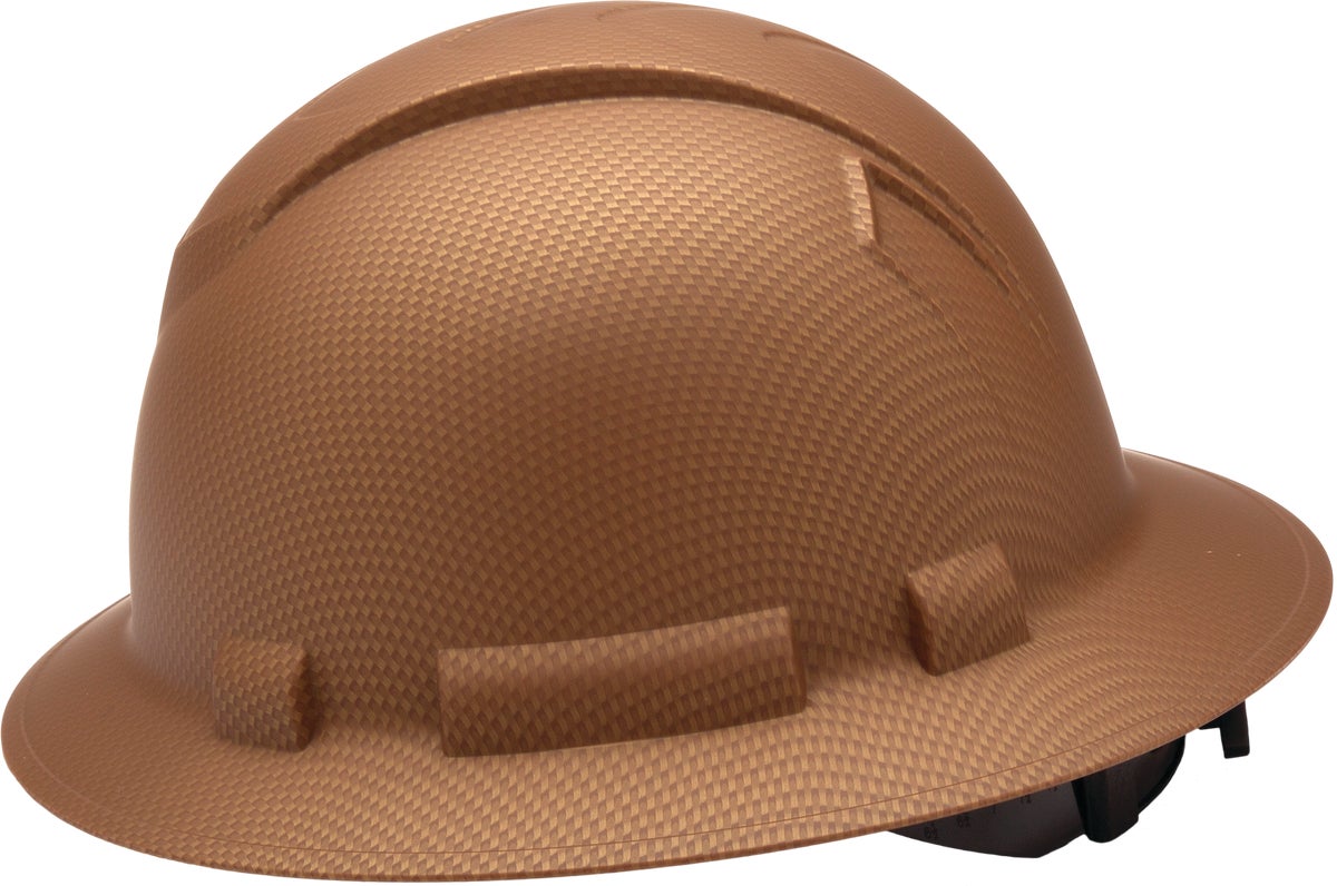 Pyramex Ridgeline Ratcheting Full Brim Hard Hat Copper