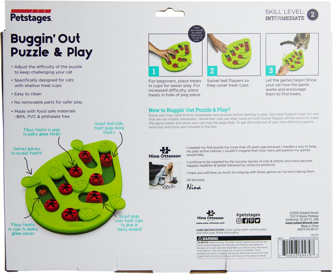 Petstages Buggin' Out Puzzle and Play Cat Toy