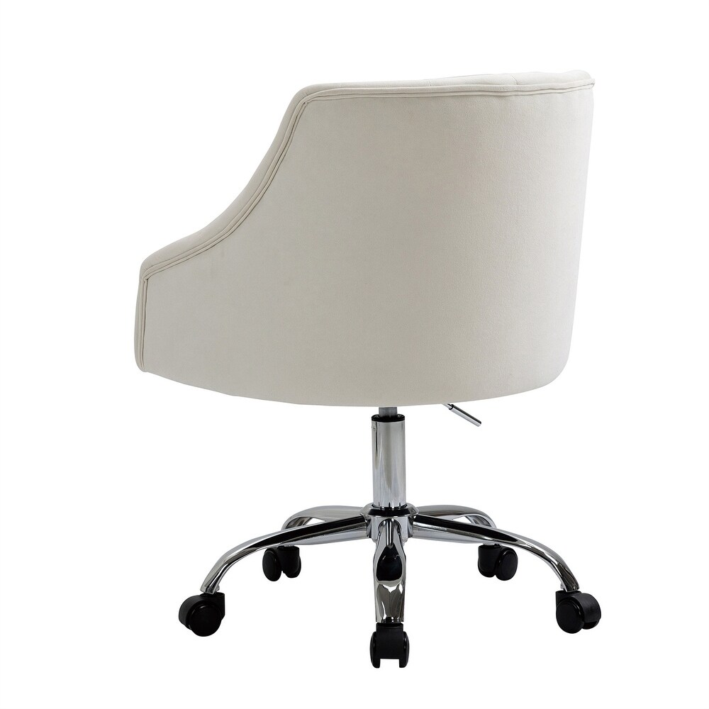 Velvet Office Chair Height Adjustable Swivel Upholstered Chair Wheels