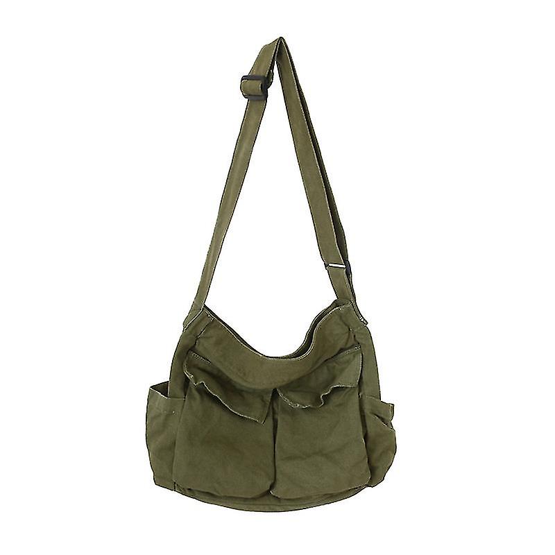 Canvas Messenger Bag Large Hobo Crossbody Bag With Multiple Pockets Canvas Shoulder Tote Bag For Women And Men