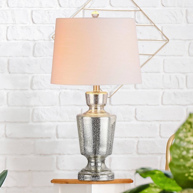 Glass Olivia Table Lamp includes Led Light Bulb Silver Jonathan Y