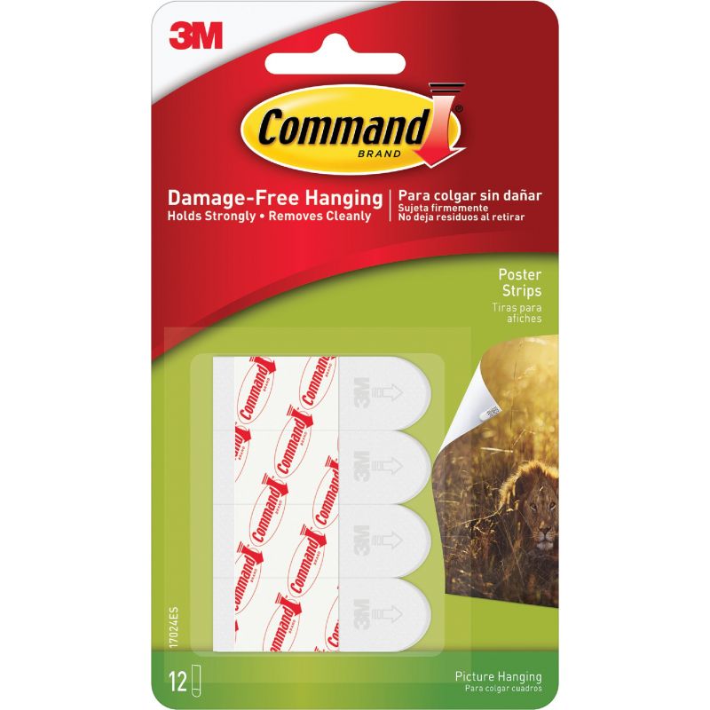 Command Poster Mounting Strips 1 Lb. White