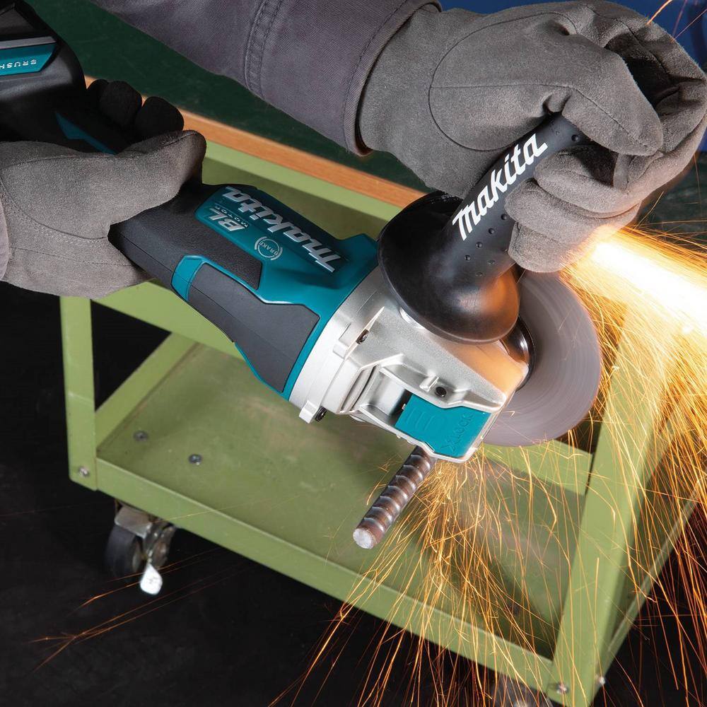 Makita 18V LXT Cordless BL 4.55 in. X-LOCK Paddle Switch Grinder Tool Only with Bonus X-LOCK 4.5 in. Masonry Blade 2-Pack XAG26Z-E-07222