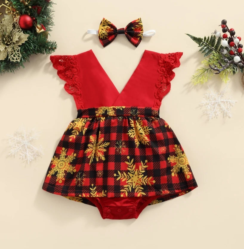 New Arrival 2pcs Red Flower Baby Clothing Newborn Baby Girls Lace Backless Romper Dress Jumpsuit Outfits Clothes 0-24M