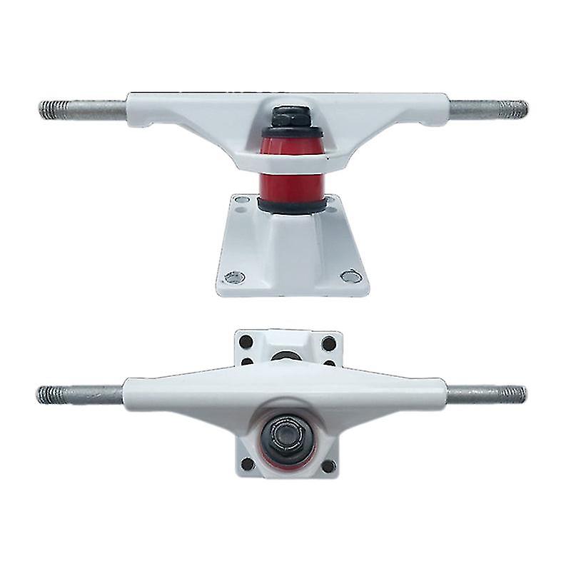 Double-warped Skateboard Bracket Flash Wheel White Paint Bridge Set Bracket Skateboard Bridge Pu Wheel Bracket