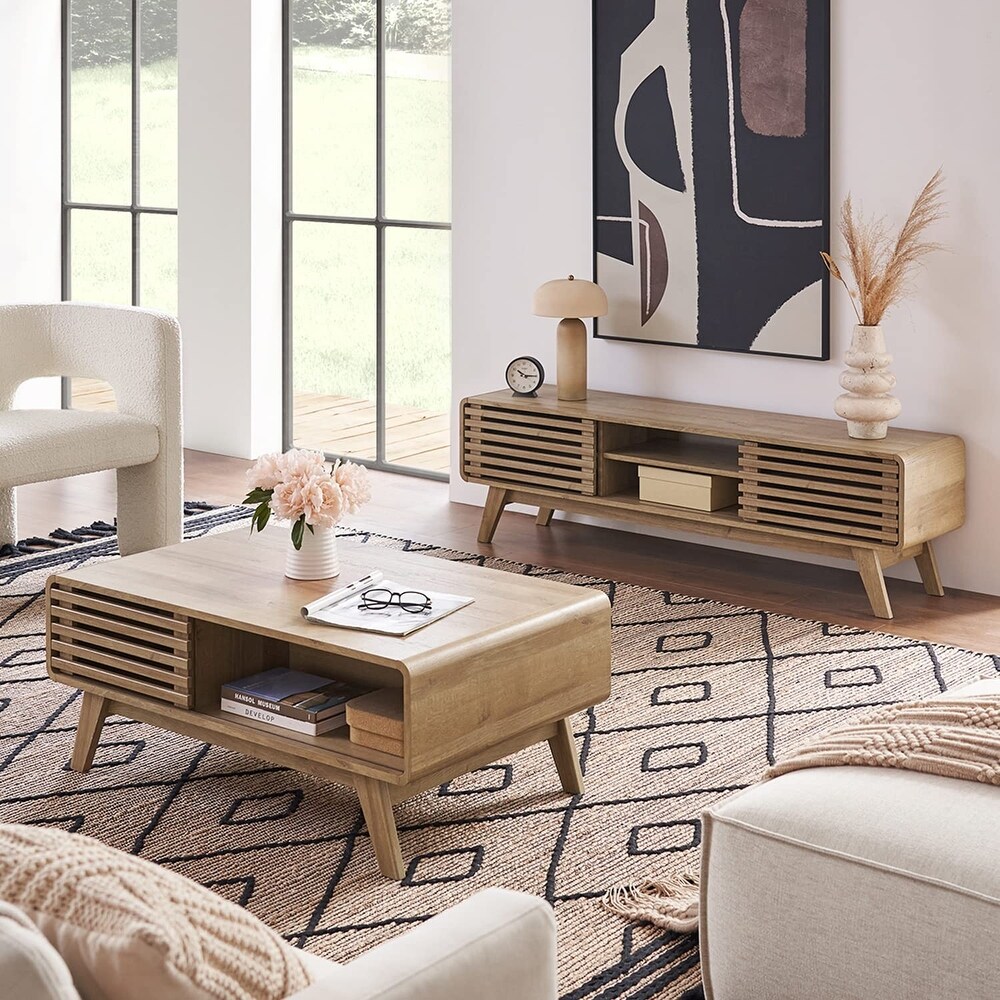 Mopio Ensley Mid Century Modern Coffee Table with dual side storage  Centerpiece for your living room