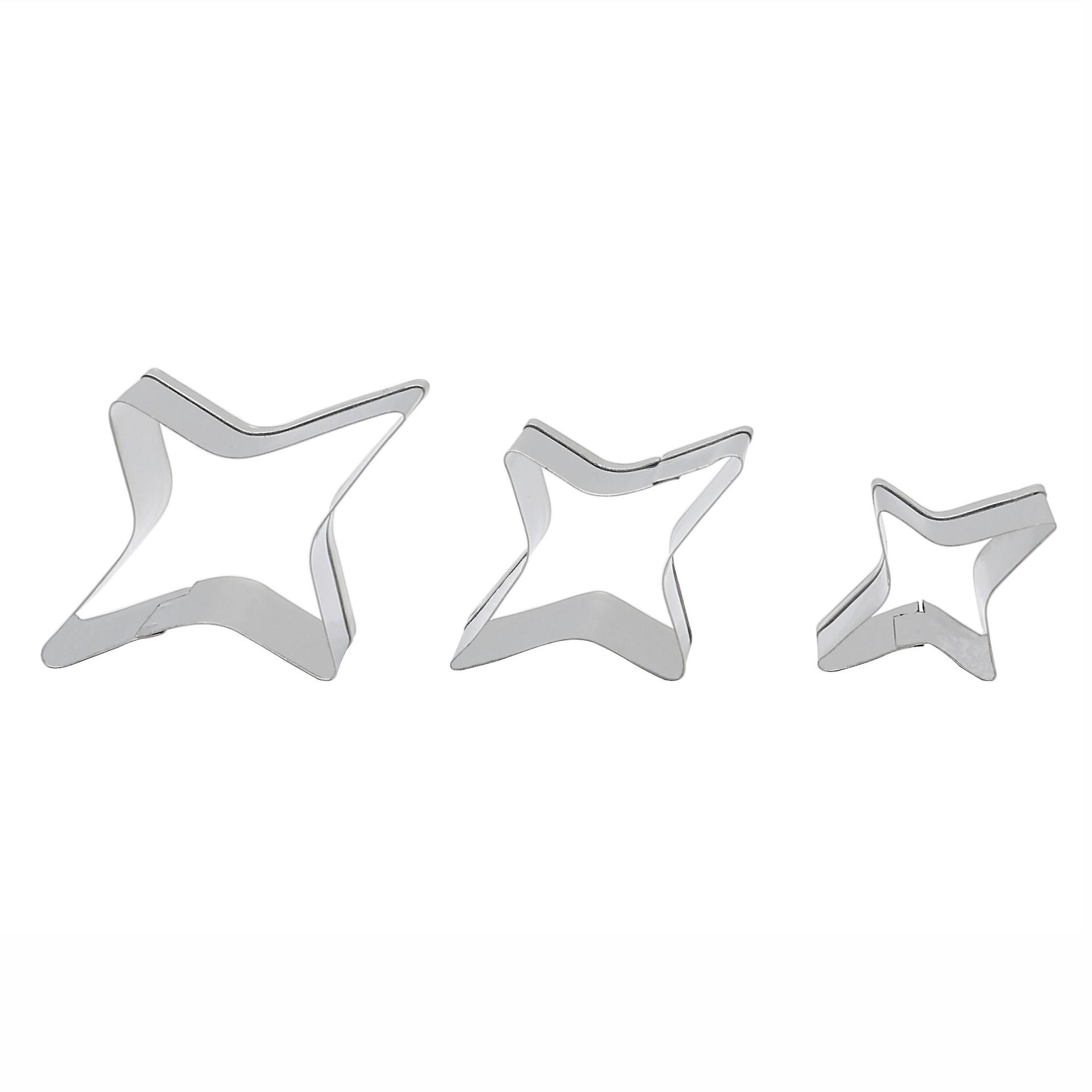 Stainless Steel Four-pointed Star Shape Cutting Mold - 3pcs/set