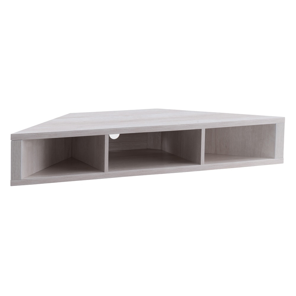 DH BASIC Transitional 46 inch 3 Shelf Corner Floating TV Stand by Denhour