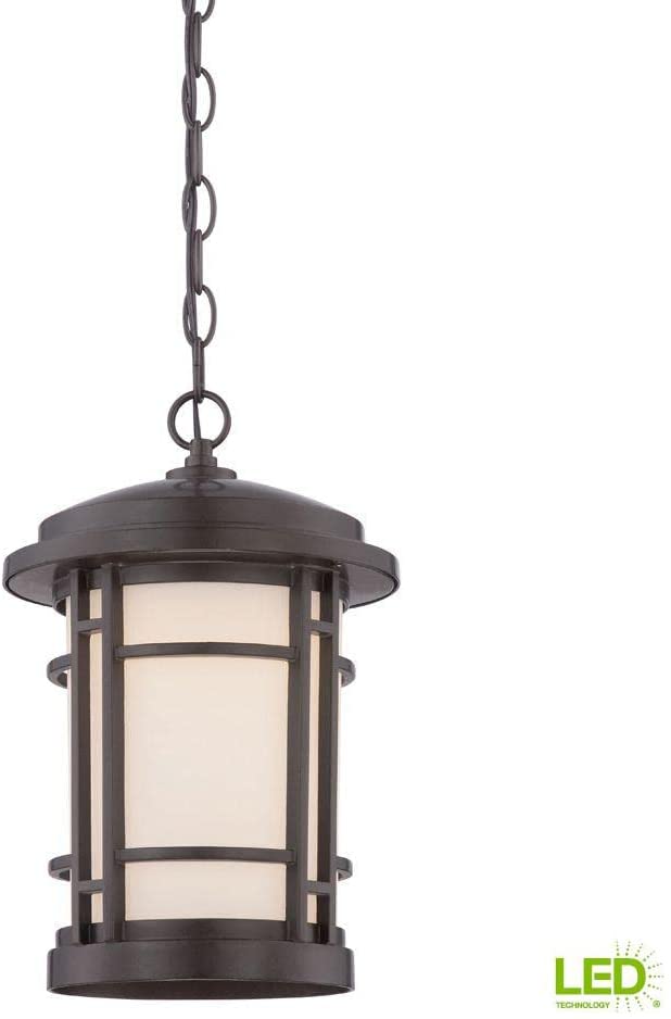 Designers Fountain LED22434-BNB Barrister - 14.75 Inch 13W 1 Led Outdoor Hanging Lantern   Burnished Bronze Finish with White Opal Glass