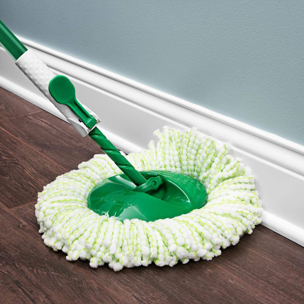 Libman Microfiber Tornado Wet Spin Mop and Bucket Floor Cleaning System with 8 Refills 1605