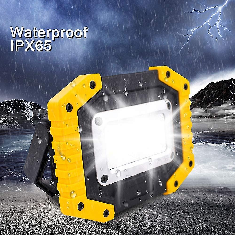 Rechargeable Led Work Light - Trongle 30w Battery Operated Floodlight With 3 Modes Camping Cob Floodlight With Waterproof Usb For Fishing， Hiking(batt