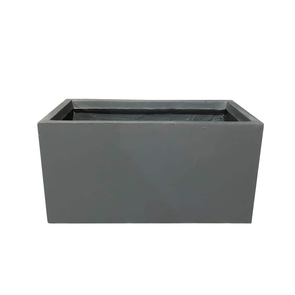 KANTE 31 in. L Rectangular Charcoal Concrete/Fiberglass Indoor Outdoor Modern Planter OSF0104B-C60121