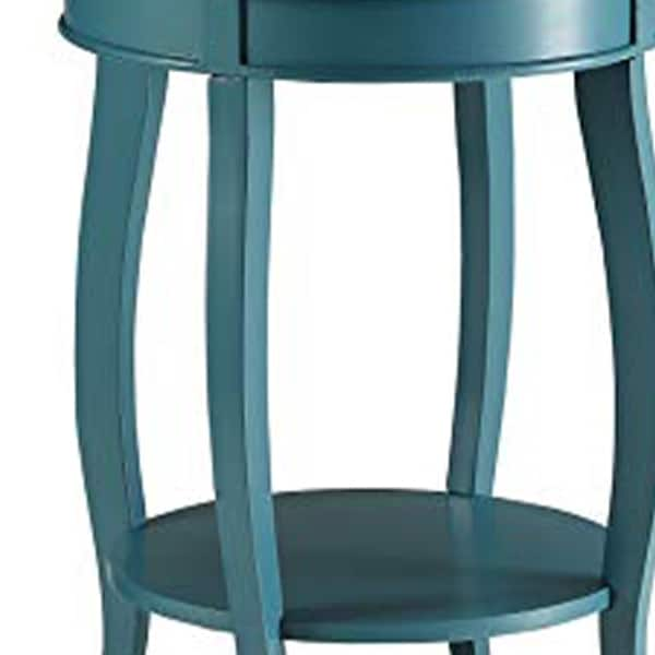 Affiable Side Table， Teal Blue