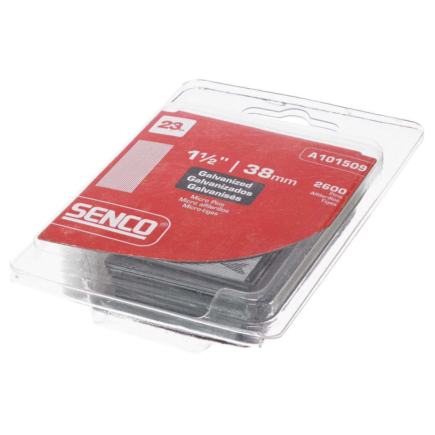 Senco 1-1/2 in. 23 Ga. Straight Strip Galvanized Micro Pins 2，600 pk