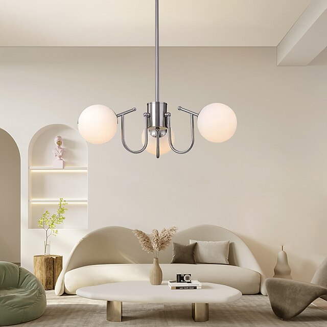 LED Pendant Light 3/5/6-Lights Chrome Globe Design Geometric Shapes Flush Mount Lights Metal Sputnik Linear Geometrical Painted Finishes Contemporary Chandeliers LED Light Source Included 110-240V