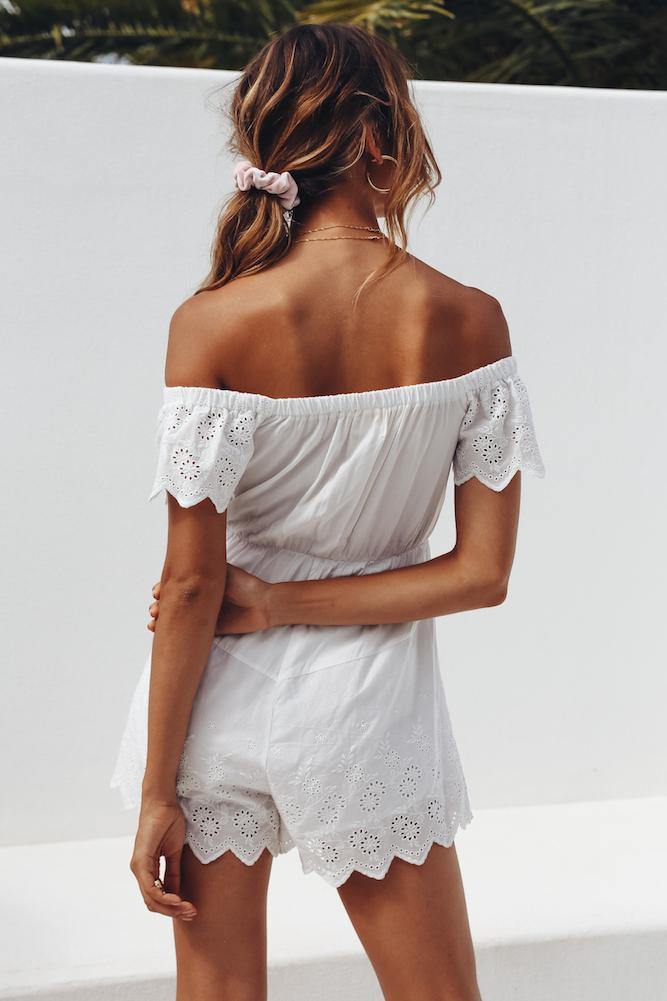 Lost In The Thrill Romper White