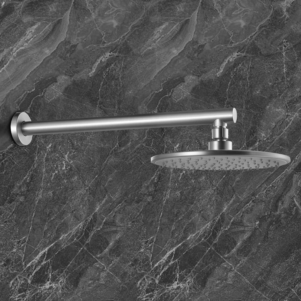 Maincraft 5-Spray 9 in. 2.4 GPM Wall Mount Dual Shower Heads with Handheld Built-In Shower System in Brushed Nickel HHK-88040BN-9