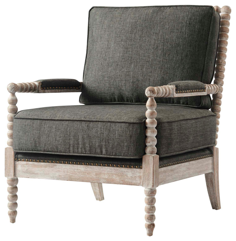 Armchair Accent Chair  Nailhead  Beige  Fabric  Modern  Lounge Cafe Hospitality   Farmhouse   Armchairs And Accent Chairs   by House Bound  Houzz