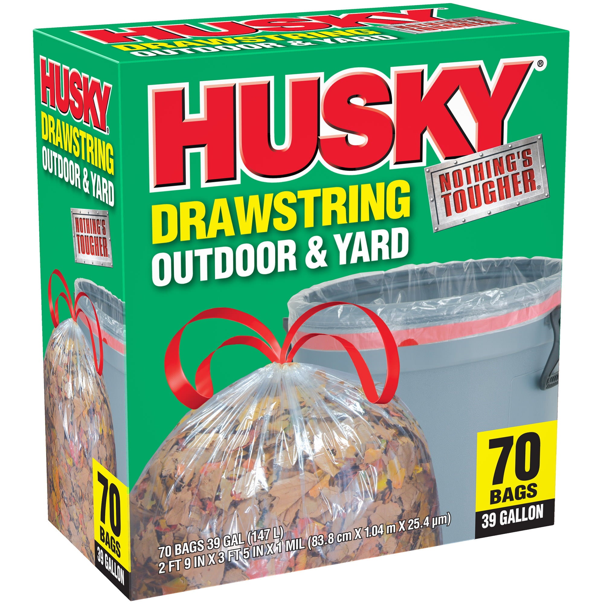 Husky 39 Gal Drawstring 70 Ct Clear Yard Bag