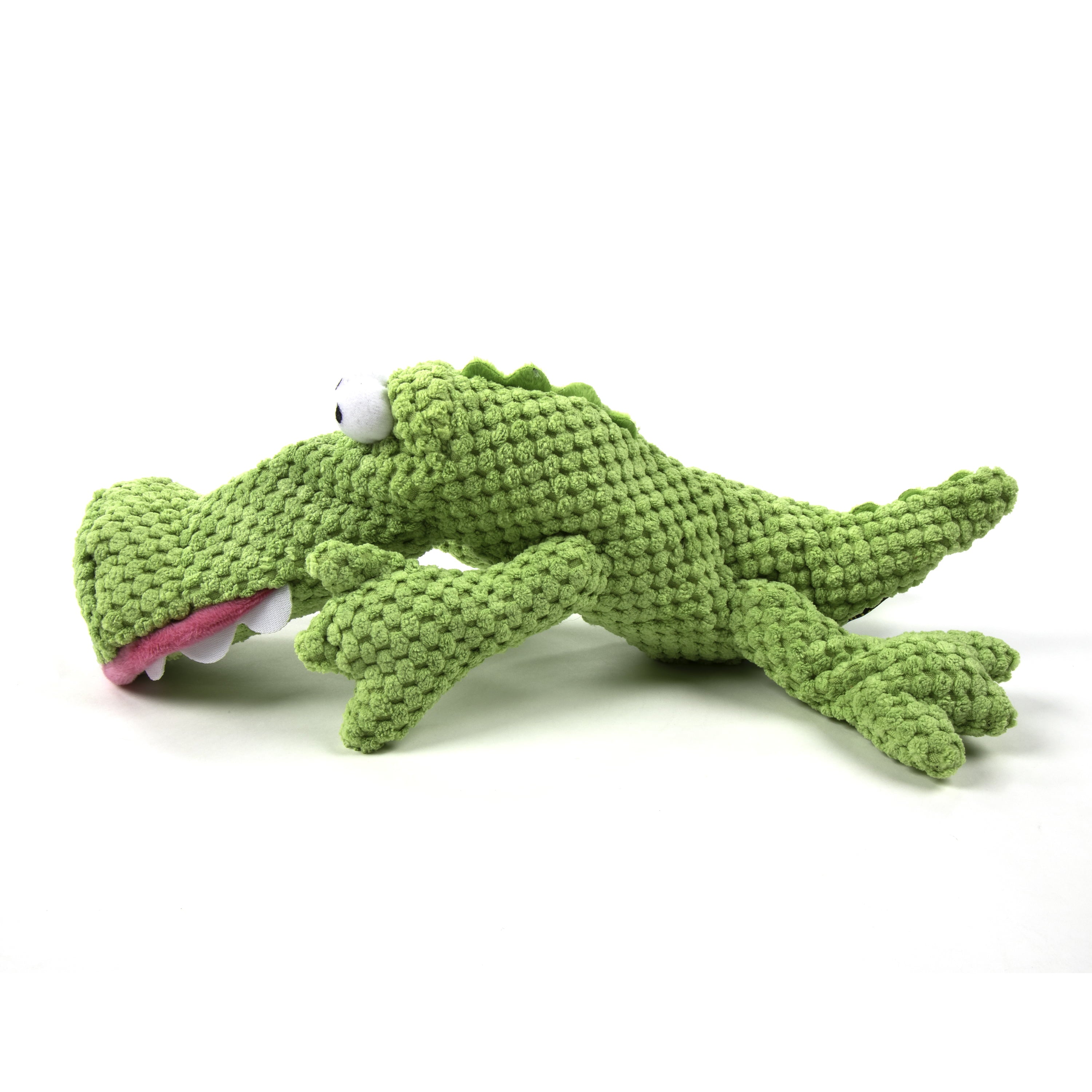 TrustyPup Gators Checker Dog Toy Soft and Durable Plush， Chew Resistant and Reinforced Seams， Large